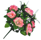 Искусственные цветы букет розы с пышной зеленью, 47см  8025 изображение 1