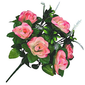 Штучні квіти букет троянди з пишною зеленню, 47см 8025 зображення 2239
