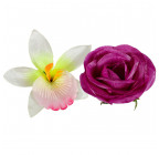 Искусственные цветы букет атласных роз с орхидеями, 55 см  663 изображение 7