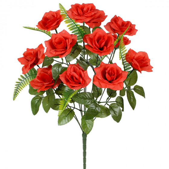 Искусственные цветы букет средних роз 12-ка, 53см  093 изображение 8