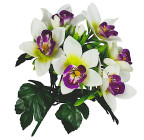 Штучні квіти букет орхідеї декор з дітками, 29см 392 зображення 1