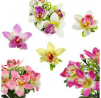 Штучні квіти букет орхідеї декор з дітками, 29см 392 зображення 3