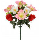 Искусственные цветы букет композиция лилии, орхидеи, розы, 33см  395 изображение 1
