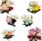 Искусственные цветы букет композиция лилии, орхидеи, розы, 33см  395 изображение 2