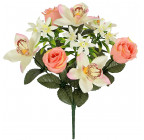 Искусственные цветы букет композиция орхидея, бутон розы, лилия, 35см  396 изображение 1