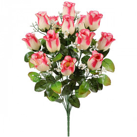 Штучні квіти букет бутон троянд кашка, 54см 397 зображення 2448