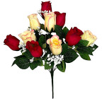 Штучні квіти букет бутони троянд з гіпсофілою, 47см 399 зображення 1