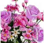 Штучні квіти букет композиція троянди з гладіолусом і геранню, 69см 9004 зображення 3