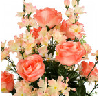 Штучні квіти букет композиція троянди з гладіолусом і геранню, 69см 9004 зображення 4