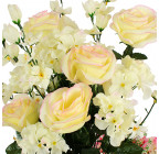 Штучні квіти букет композиція троянди з гладіолусом і геранню, 69см 9004 зображення 5