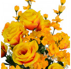 Искусственные цветы букет композиция розы с гладиолусом и геранью, 69см  9004 изображение 6