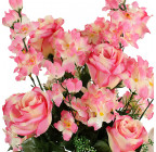 Искусственные цветы букет композиция розы с гладиолусом и геранью, 69см  9004 изображение 7