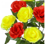 Искусственные цветы букет чайных роз двухцветных, 48см  972/Р изображение 2
