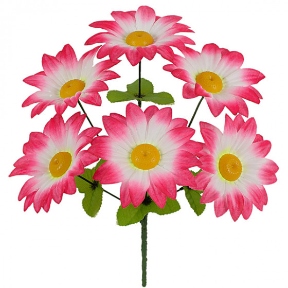 Искусственные цветы букет ромашек, 36см  0067К изображение 7