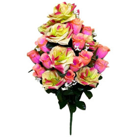 Искусственные цветы букет роз с гипсофилой, 64см  0186 изображение 4295