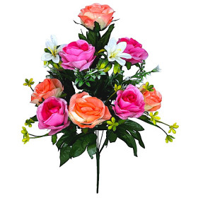 Штучні квіти букет троянд атласних, 52см 136 зображення 1473