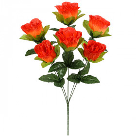 Штучні квіти букет бутон троянд великий атлас, 56см 8027 зображення 3452