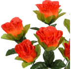 Искусственные цветы букет бутон роз крупный атлас, 56см  8027 изображение 2
