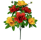 Искусственные цветы букет розы атласные с зеленой подложкой, 45см  8028 изображение 1
