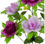 Искусственные цветы букет розы атласные с зеленой подложкой, 45см  8028 изображение 2