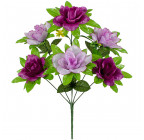 Искусственные цветы букет розы атласные с зеленой подложкой, 45см  8028 изображение 3