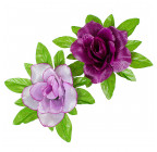 Искусственные цветы букет розы атласные с зеленой подложкой, 45см  8028 изображение 5