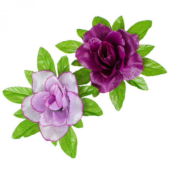 Искусственные цветы букет розы атласные с зеленой подложкой, 45см  8028 изображение 8