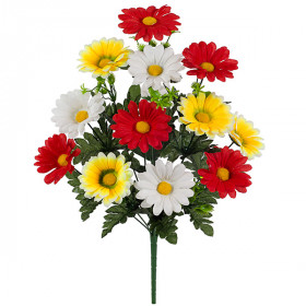 Искусственные цветы букет ромашек трио, 55см  776 изображение 532
