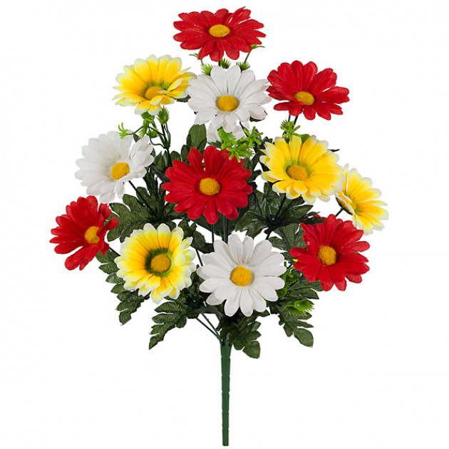 Штучні квіти букет ромашок тріо, 55см 776 зображення 532