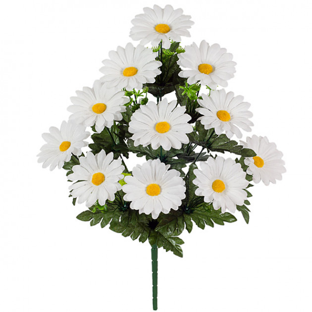 Штучні квіти букет ромашок білих, 55см 776-Б зображення 533