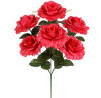 Искусственные цветы букет розовой розы, 47см  009/Р изображение 1