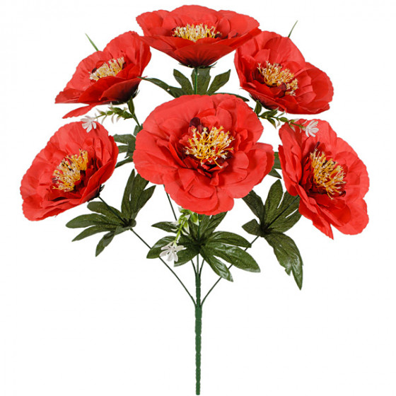Искусственные цветы букет крупные пионы,  55см 7012/Р изображение 2