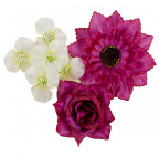 Искусственные цветы букет комбинированный роз, герани и гербер, 54см  778 изображение 7