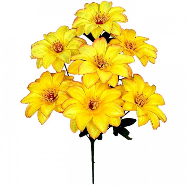 Искусственные цветы букет крокуса желтого с кантом, 41см  0122/Р изображение 3867