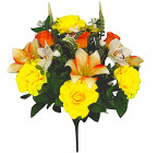 Штучні квіти букет мікс троянди, орхідеї, лілії, 56см 338 зображення 1