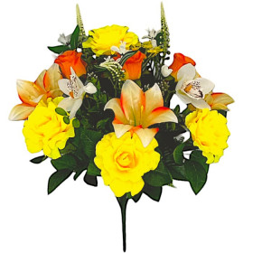 Искусственные цветы букет микс розы, орхидеи, лилии, 56см  338 изображение 4416