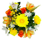 Штучні квіти букет мікс троянди, орхідеї, лілії, 56см 338 зображення 2
