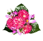 Искусственные цветы букет микс орхидеи, хризантемы, 33см  340 изображение 2
