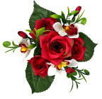 Искусственные цветы букет микс орхидеи, розы, 32см  341 изображение 2
