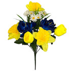 Искусственные цветы букет тюльпаны, ирисы, нарциссы серия Украина, 50см  342 изображение 1