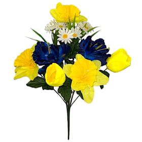 Искусственные цветы букет тюльпаны, ирисы, нарциссы серия Украина, 50см  342 изображение 4420