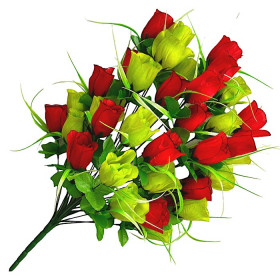 Искусственные цветы букет бутонов роз, 70см  0196 изображение 4574