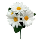 Штучні квіти букет ромашки білі заливка, 18см 6016 зображення 1