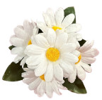 Штучні квіти букет ромашки білі заливка, 18см 6016 зображення 2