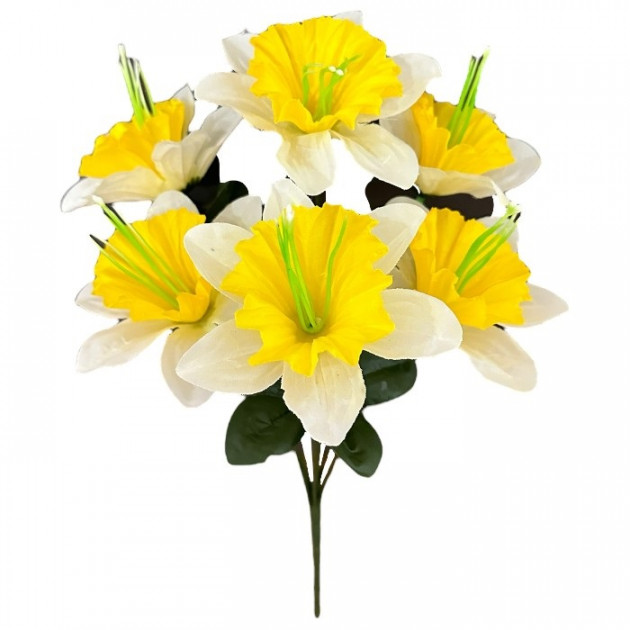 Штучні квіти букет нарциси весняні, 37см 6085 зображення 4316