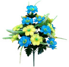 Штучні квіти букет жовто-блакитний, 56см 0174/Р зображення 1