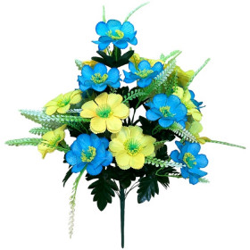 Искусственные цветы букет желто-голубой,  56см 0174/Р изображение 4305