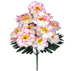 Искусственные цветы букет пионов з листьями пальми, 60см  0201 изображение 1