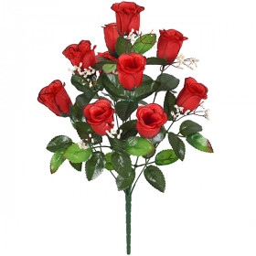 Искусственные цветы букет бутоны роз с кашкой, 52см  310/1 изображение 3832