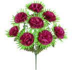 Искусственные цветы букет гвоздик на атласной подложке, 56см  693 изображение 1